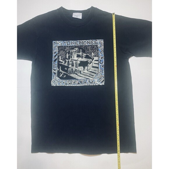 Stonehenge English T-Shirt Black Blue Graphic Tee XL Archaeology Collectible EUC - Picture 4 of 6